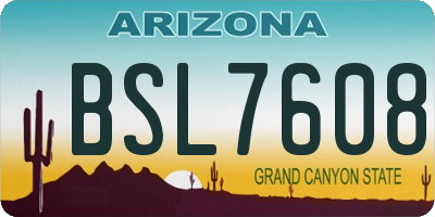 AZ license plate BSL7608