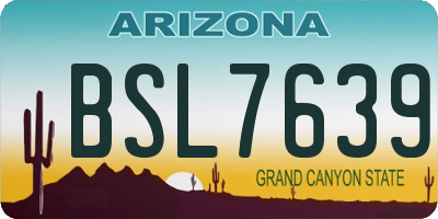 AZ license plate BSL7639