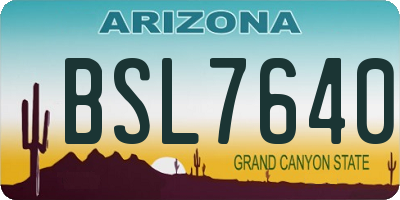 AZ license plate BSL7640