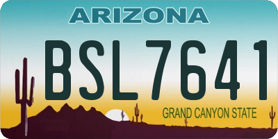 AZ license plate BSL7641