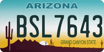 AZ license plate BSL7643