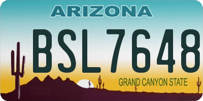 AZ license plate BSL7648