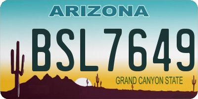 AZ license plate BSL7649