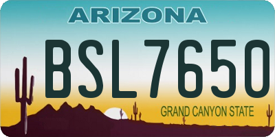 AZ license plate BSL7650