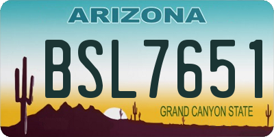 AZ license plate BSL7651