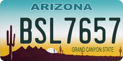 AZ license plate BSL7657
