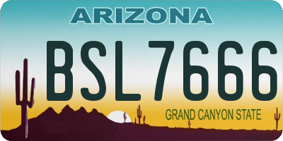 AZ license plate BSL7666