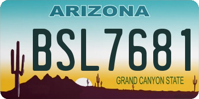 AZ license plate BSL7681