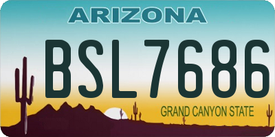 AZ license plate BSL7686