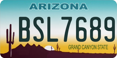 AZ license plate BSL7689