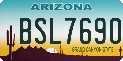 AZ license plate BSL7690