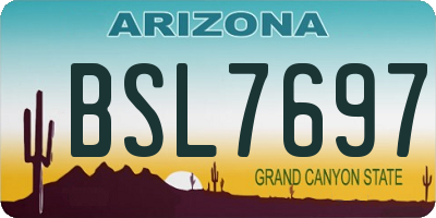 AZ license plate BSL7697