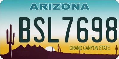 AZ license plate BSL7698