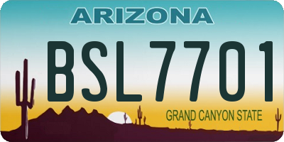 AZ license plate BSL7701