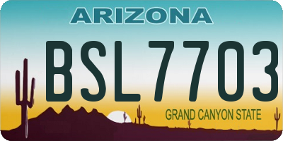 AZ license plate BSL7703