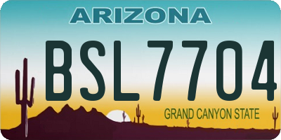 AZ license plate BSL7704