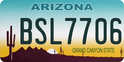AZ license plate BSL7706
