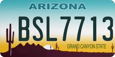 AZ license plate BSL7713