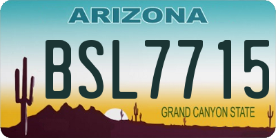 AZ license plate BSL7715