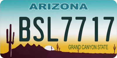 AZ license plate BSL7717