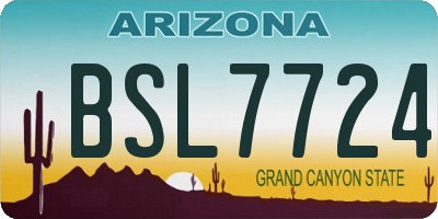 AZ license plate BSL7724