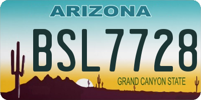 AZ license plate BSL7728