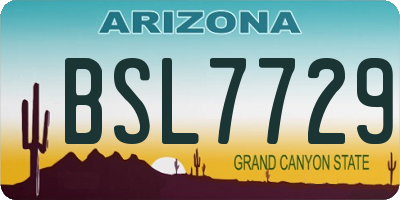 AZ license plate BSL7729