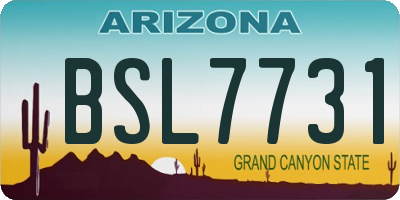 AZ license plate BSL7731