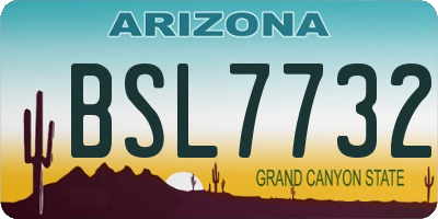 AZ license plate BSL7732