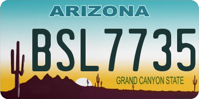 AZ license plate BSL7735