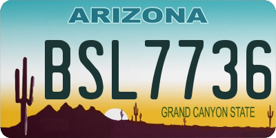 AZ license plate BSL7736