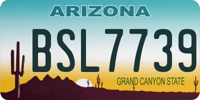 AZ license plate BSL7739