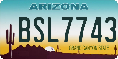 AZ license plate BSL7743