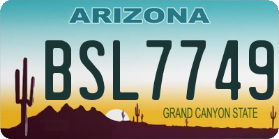 AZ license plate BSL7749