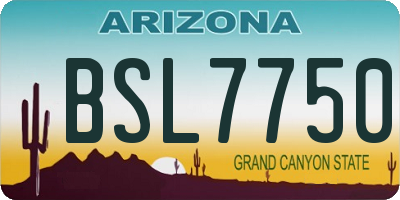 AZ license plate BSL7750