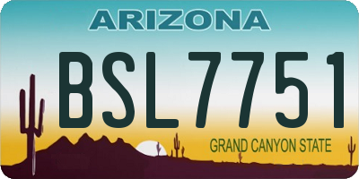 AZ license plate BSL7751