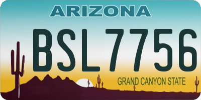 AZ license plate BSL7756