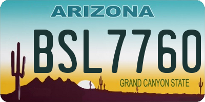 AZ license plate BSL7760