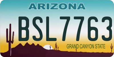 AZ license plate BSL7763