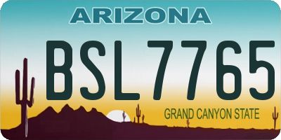 AZ license plate BSL7765