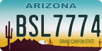 AZ license plate BSL7774