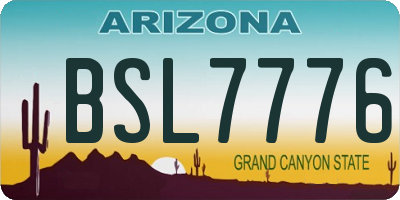 AZ license plate BSL7776