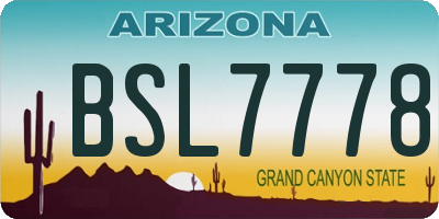 AZ license plate BSL7778