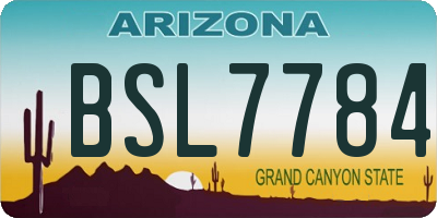 AZ license plate BSL7784