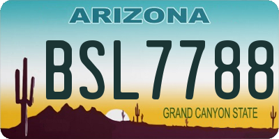 AZ license plate BSL7788