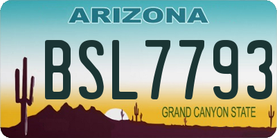 AZ license plate BSL7793