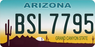 AZ license plate BSL7795
