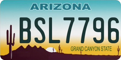 AZ license plate BSL7796