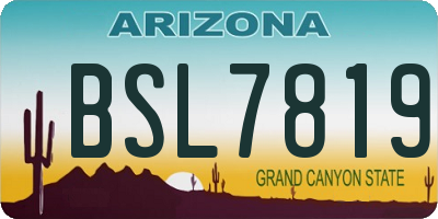 AZ license plate BSL7819