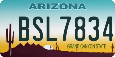 AZ license plate BSL7834
